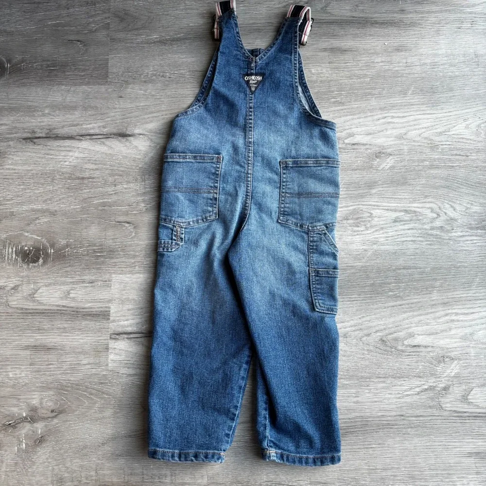 OshKosh Bgosh Kids‎ Denim Overalls Size 4T Blue Adjustable Straps